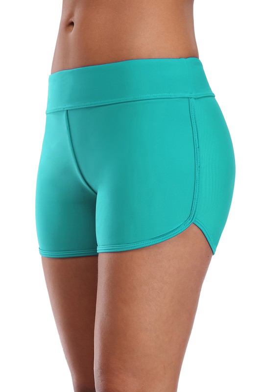Turquoise Swim Shorties | Wear The Damn Swimsuit